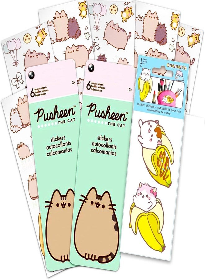 Pusheen Cat مجموعة ملصقات قطة بوشين - أكثر من 100 ملصق للجدران والسيارات وأجهزة الكمبيوتر المحمولة وزجاجات المياه وغيرها | لوازم الحفلات والمدارس - Image 1